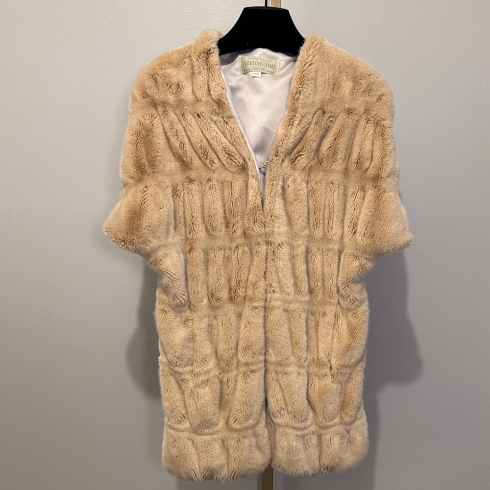 Fabulous Furs Cream Faux Fur Coat